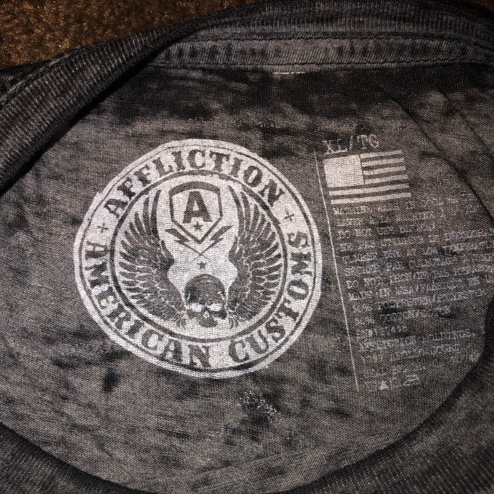 Affliction Death Riders Live Fast American Customs T Shirt Men's XL Skull Clover - Picture 4 of 4